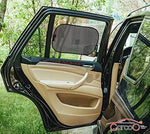 Harrier Hardware black semi transparent car shade showing glare reduction performance