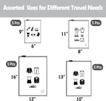 BEUYI frosted slider zip bags packed with folded clothing items