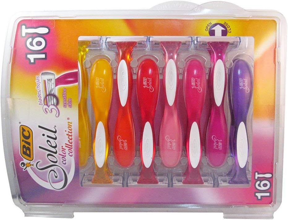 BIC Soleil Color Collection multicolored ergonomic razor handles closeup