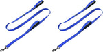 Full length view of Max and Neo reflective traffic dog leash