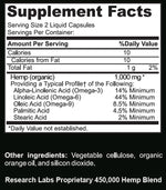 Research Labs Hemp Oil capsules supplement bottle side view
