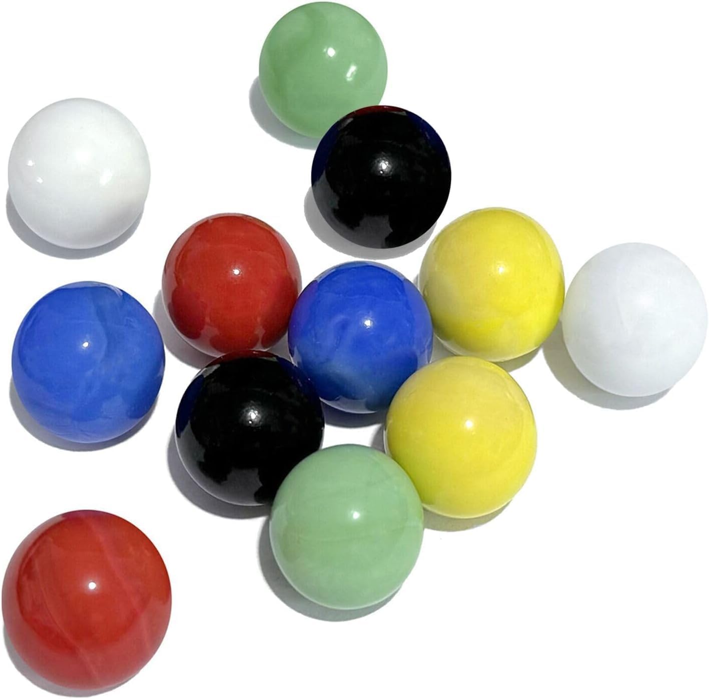 HNXAZG 60 Pieces Glass Marbles Set front view showcasing assorted vibrant colors for classic board games.