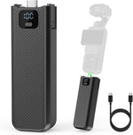 YONHUIZI battery handle for DJI Osmo Pocket Three front view showing the digital LED screen.