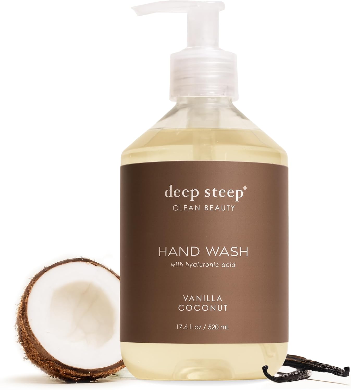 Deep Steep Vanilla Coconut Liquid Hand Wash front bottle view