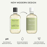 Deep Steep bubble bath ingredient highlights and label details