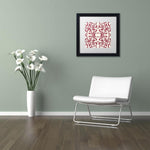 Trademark Fine Art Damask Red black frame angle view