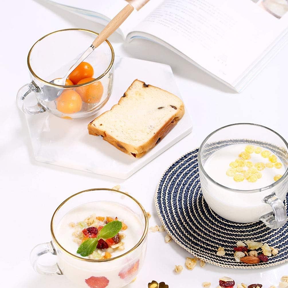 Set of 2 KKGUD glass yogurt bowls showing side handle and wide mouth