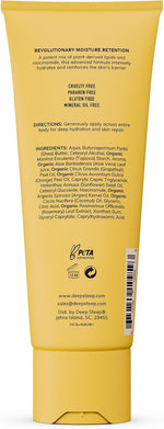 Deep Steep body lotion back label with ingredient list