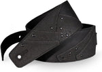 Anthology Gear Overland leather guitar strap detail of copper rivet and stitching