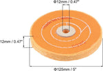 Uxcell 5-inch polishing wheel showing multi-layer fabric construction