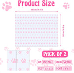 Pink disposable table cover spread out on rectangular table