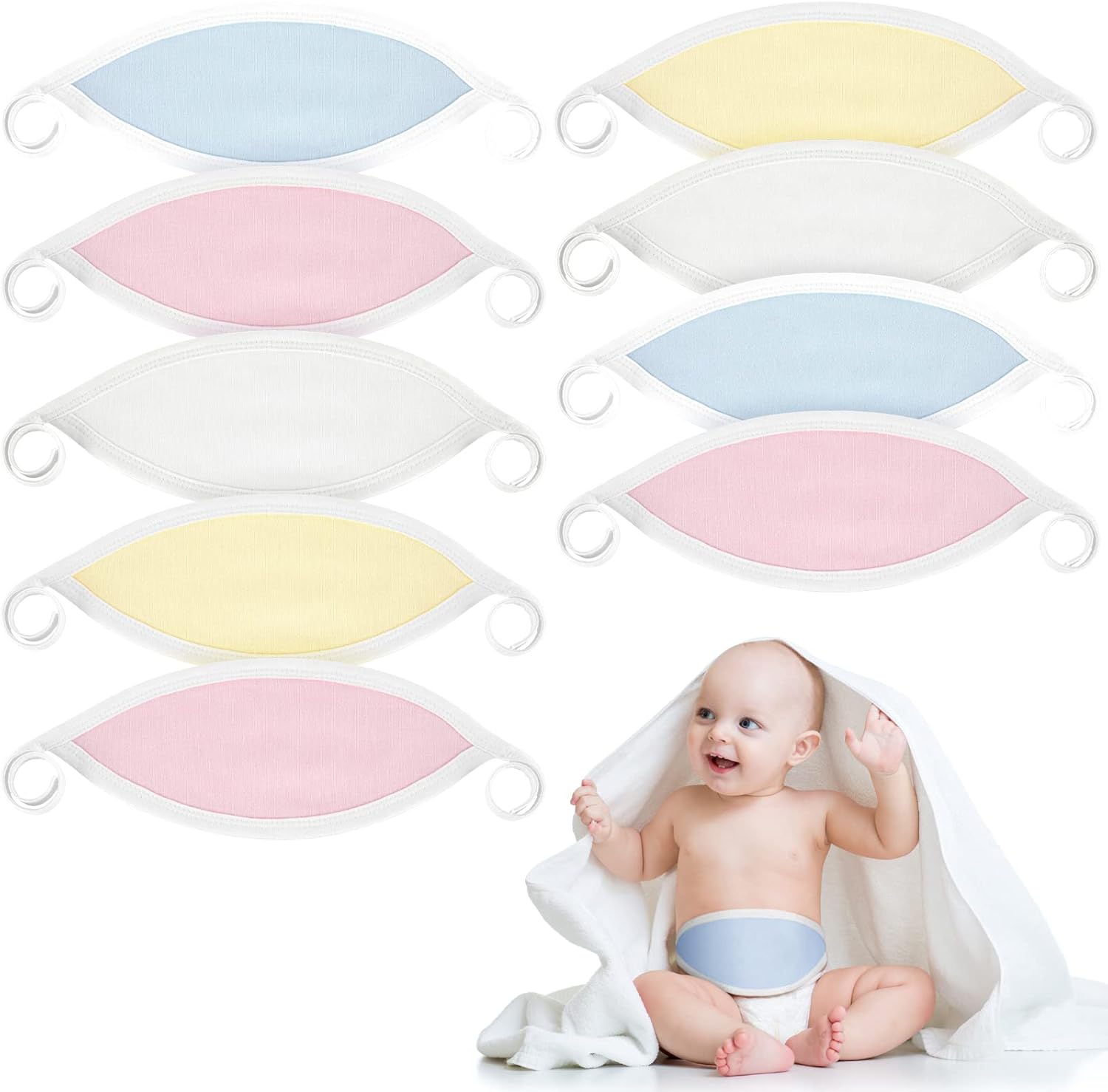 Hoolerry 8 piece baby belly band set front view