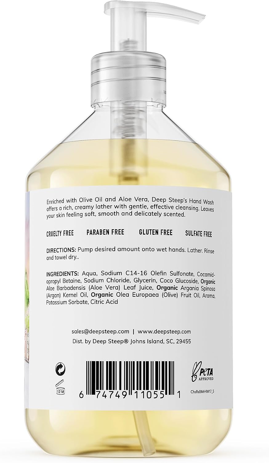 Deep Steep Raspberry Merlot hand soap label details