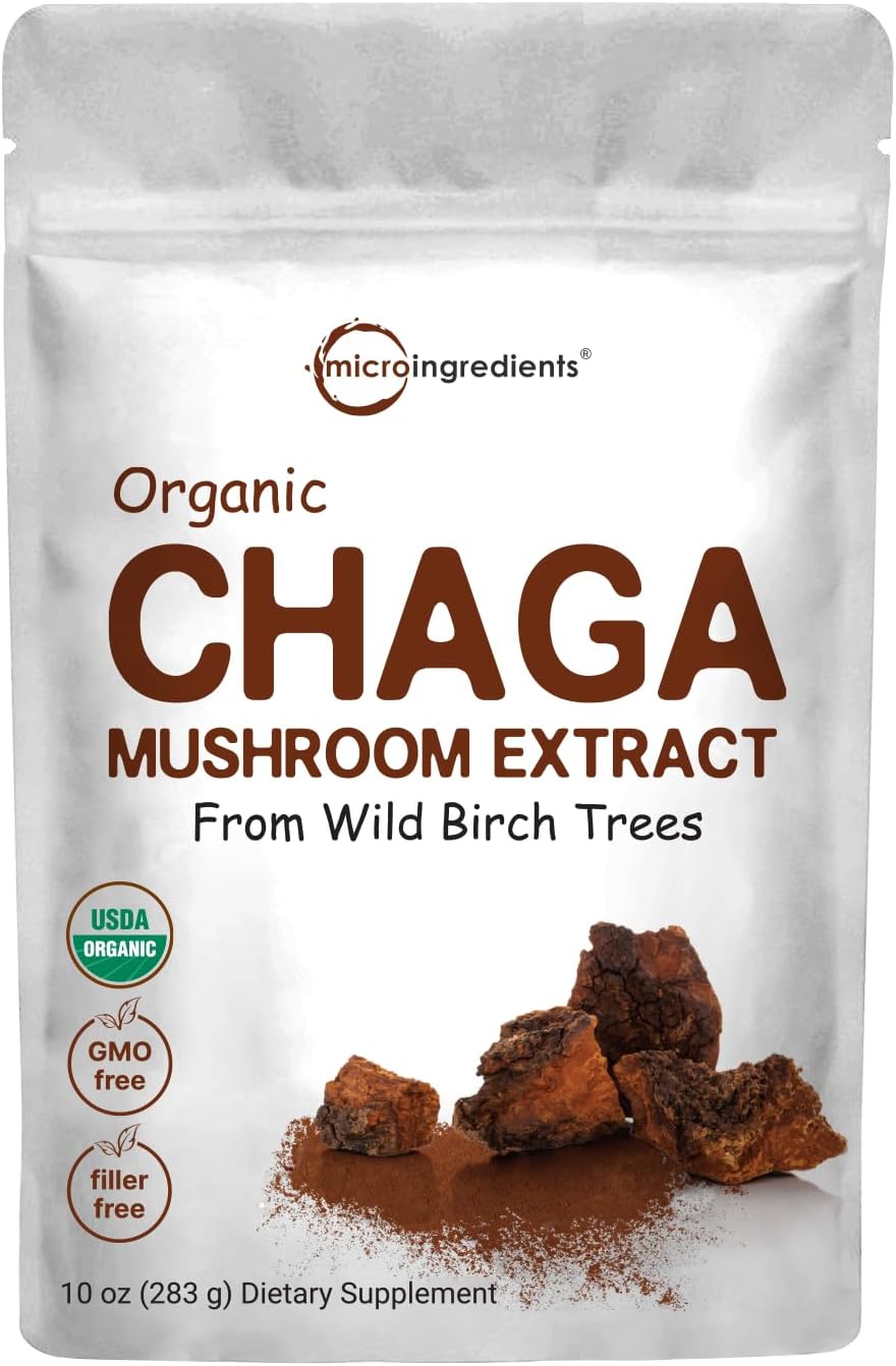 Micro Ingredients organic chaga mushroom extract pouch front view