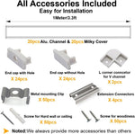 Hunhun aluminum profile kit with milky cover and end caps