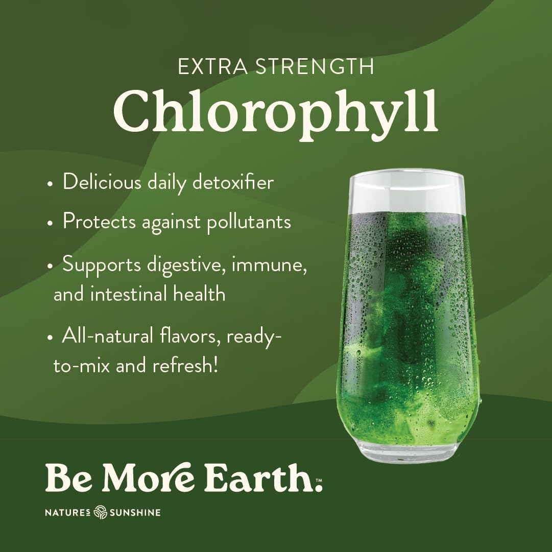 Nature's Sunshine Spearmint Chlorophyll stick packets packaging layout