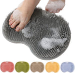 Coloday Silicone Shower Foot Scrubber Mat front view in grey color showing dense bristle pattern.