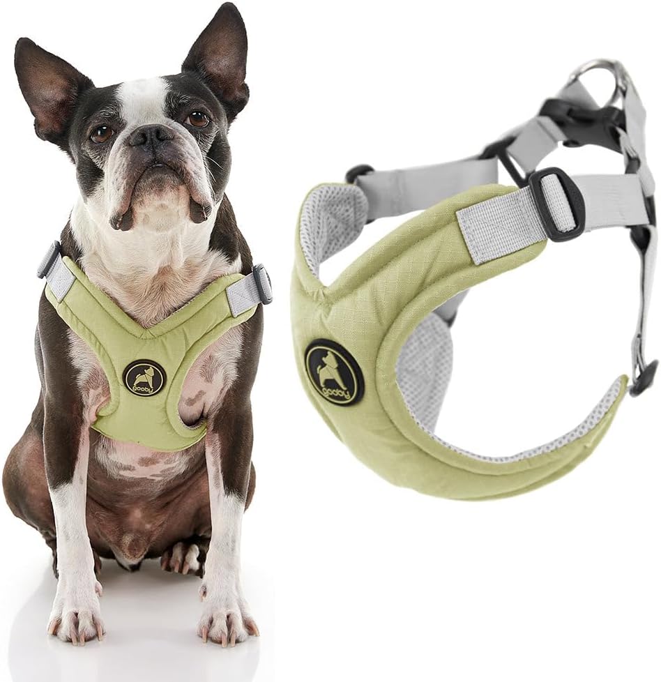 Gooby memory foam step in dog harness green x large front view pet accessory
