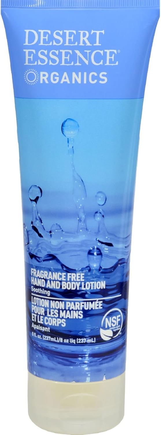 Desert Essence Fragrance Free Hand And Body Lotion front view organic moisturizer