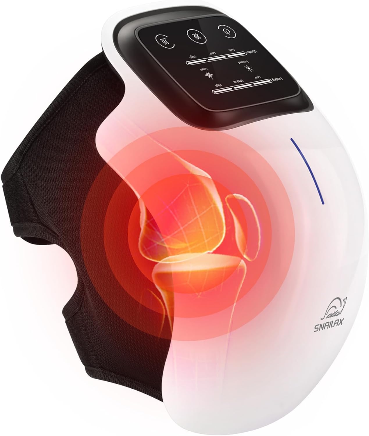 Snailax Cordless Knee Massager with Heat, FSA Eligible Red Light & 3 Vibration Modes & 3 Heating Levels, Heating Pad for Knee Pain,Gifts for Men, Women, Heated Knee Wrap - Image 1