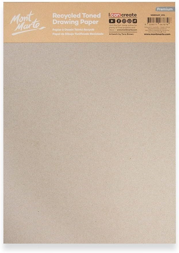 Mont Marte toned drawing pad spine and binding detail