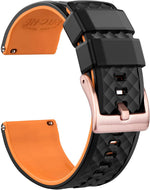 Ritche silicone watch band front view showcasing black textured diamond pattern