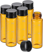 PATIKIL 6pcs 15ml Small Clear Glass Vials with Black Screw Cap, Borosilicate Glass Graduated Sample Bottles for Solid Liquid Powder Storage - Image 15