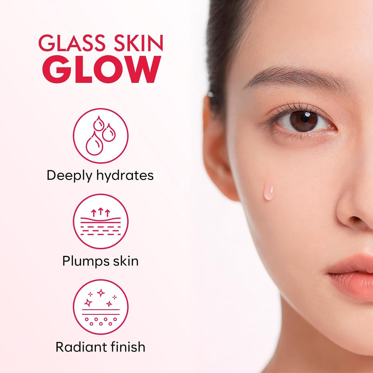 Demonstration of serum application on skin