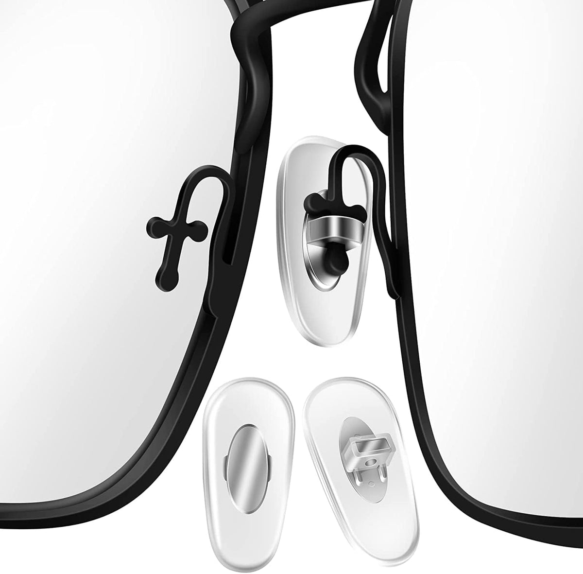 Auzky Replacement Nose Pads front view showing silver core insert for sunglasses