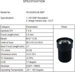 Wangzhch action camera lens rear perspective with IR filter detail