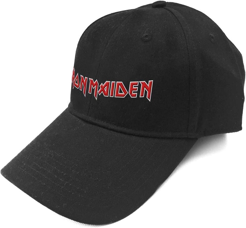 Rock Off Iron Maiden Logo Official Baseball Cap Black front view merchandise