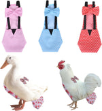 MANON ROSA Chicken Diapers Bantam Hens - Reusable 6-Piece Set with Bow Ties Poultry Nappies Washable Waterproof for Geese Pet Ducks Silkie (6D S) - Image 12
