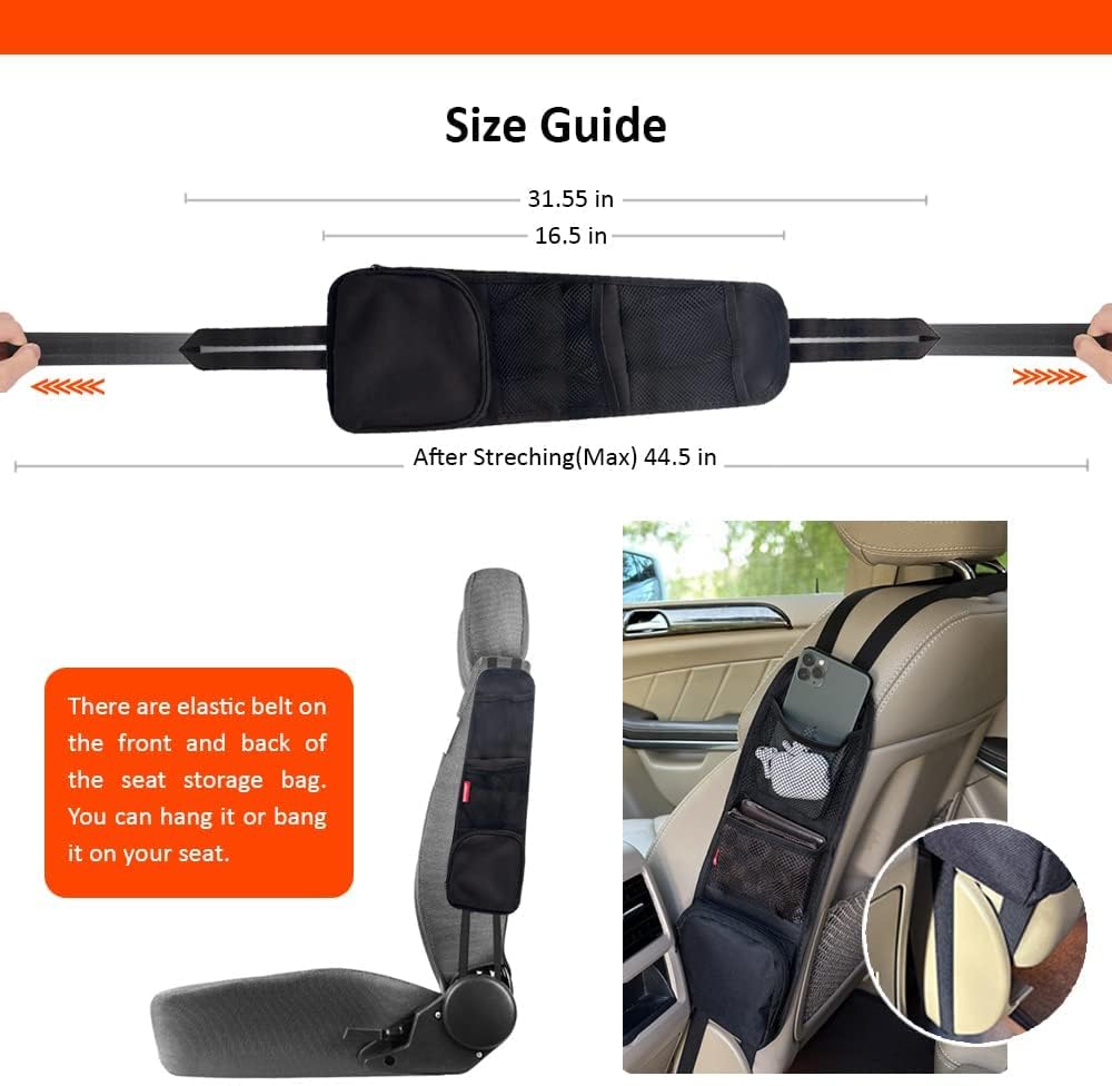 Car Seat Side Organizer, Front Seat Organizer with Storage Pockets - Image 3