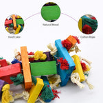 Numbered multicolored twenty inch natural wood bird toy for Macaws and African Greys