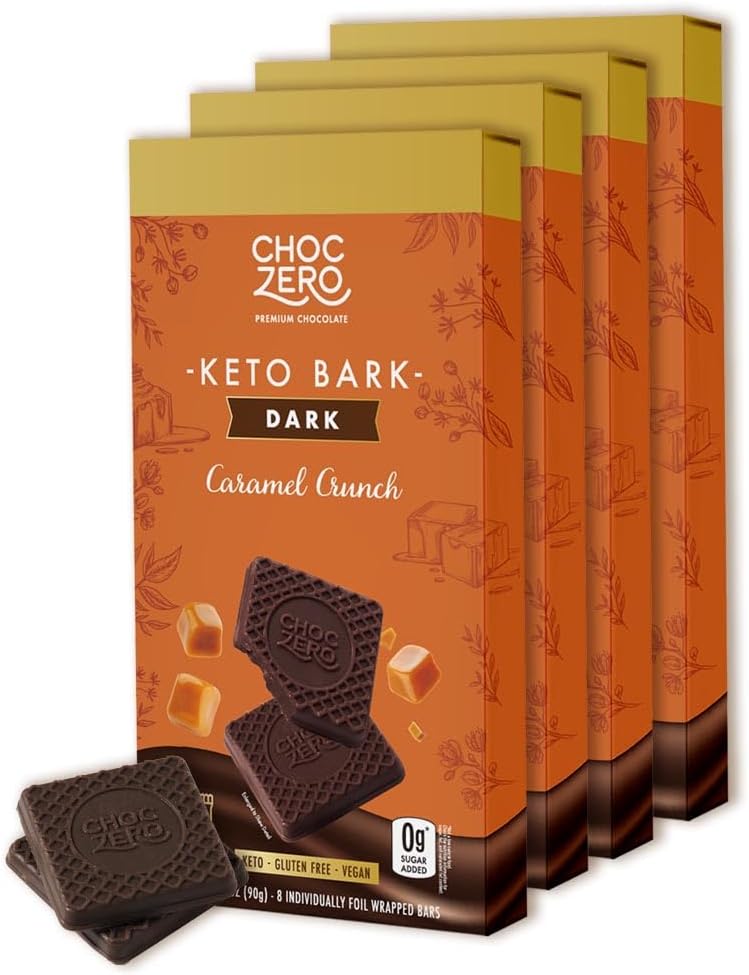 ChocZero 92% Cocoa Ultimate Dark Chocolate Squares - Sugar Free, Vegan, Keto Friendly & High Fiber, No Sugar Alcohols - 4 Count (3.2 oz Boxes) - Image 9