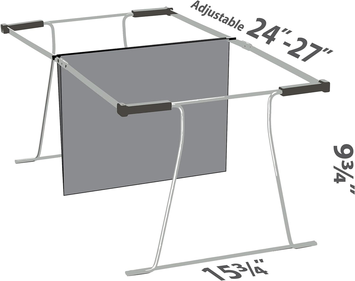 Close up of breakaway notches on Officemate file frame rails