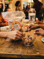 Close up of individually wrapped tamarind candy bites