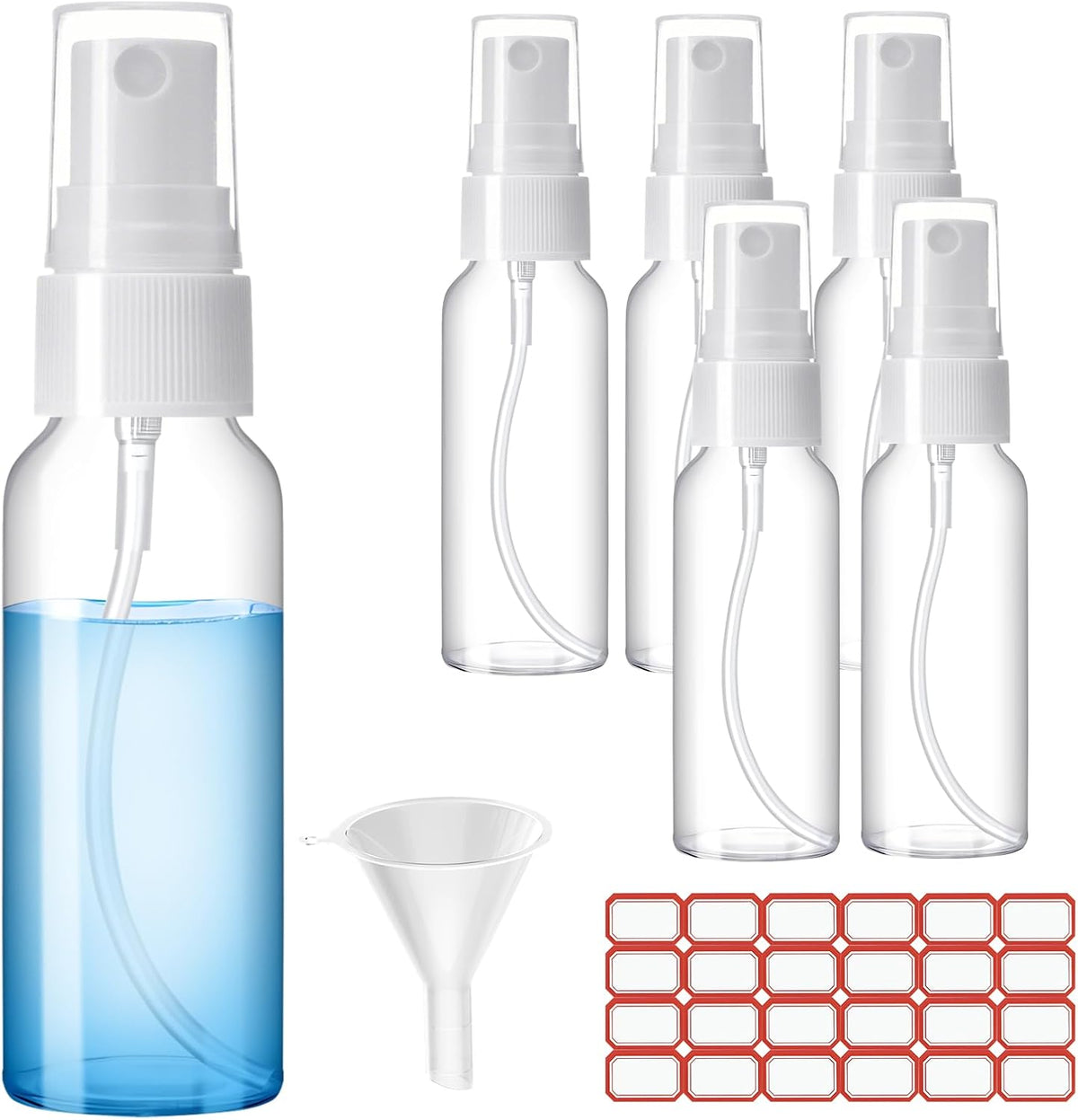 Zoizocp 50ml plastic spray bottles with fine mist atomizer and clear protective cap