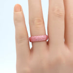 Zollen engraved branches and leaves silicone rings close up
