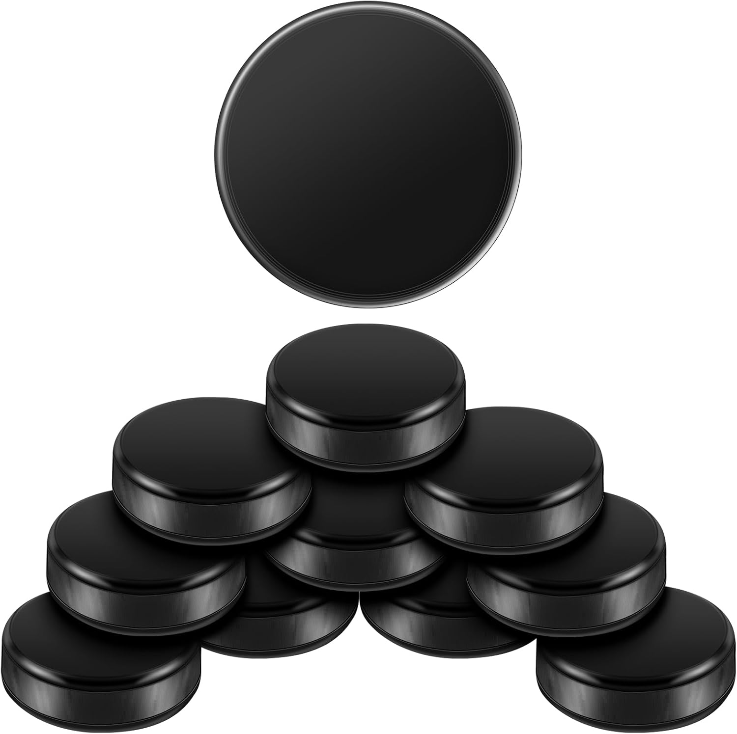 Liliful mini table hockey pucks front view showing premium black silicone material.