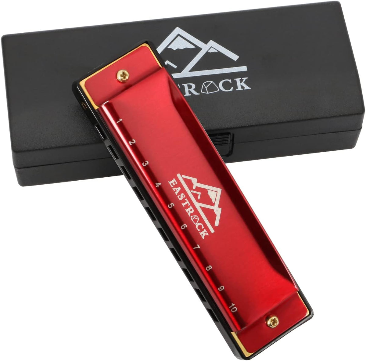 EastRock 24 Hole Blues Harmonica C Key Black with Case for Adults Beginner - Image 9