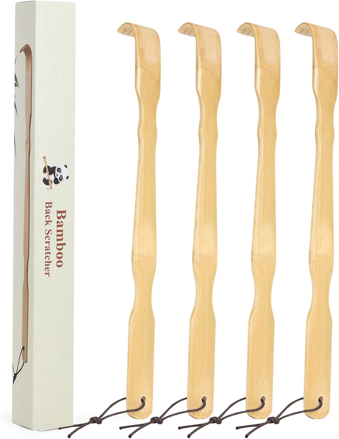 Yimicoo wooden bamboo back scratcher front view