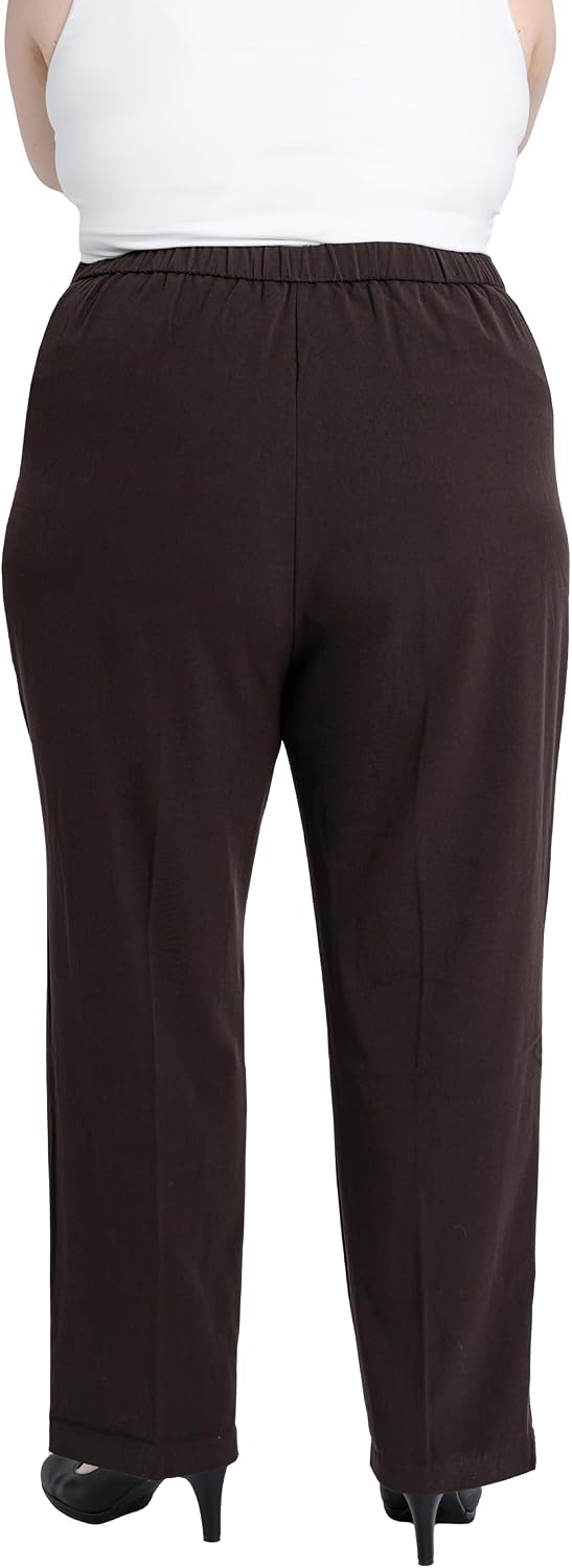 Briggs New York brown dress pants elastic waistband detail