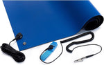 Blue anti static rubber mat surface detail