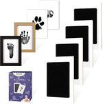 KeaBabies baby footprint kit featuring front view of the complete nursery keepsake set with wooden frames.