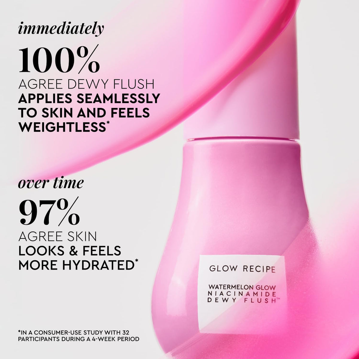 Glow Recipe soft pink tint liquid makeup bottle angle view