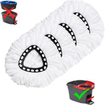 Coroid microfiber spin mop replacement heads four pack front view showcasing triangle base design
