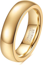 VQYSKO Tungsten Carbide Wedding Cigar Domed Band Ring Men Women 5-14 - Image 9