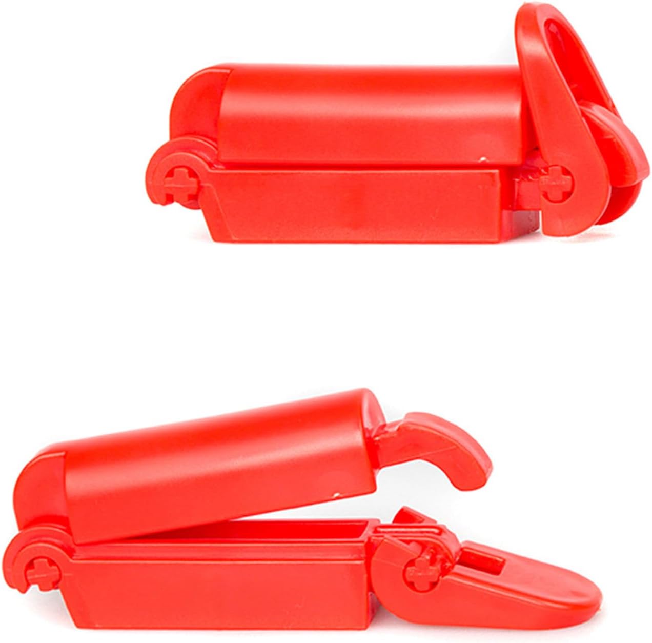 PCTC Car Seat Belt Clip Buckle front view of red child safety locking device