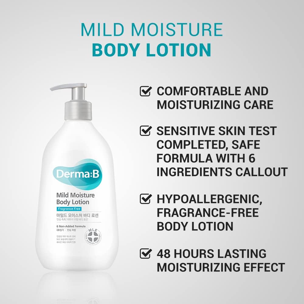 Derma B Mild Moisture Body Lotion pump mechanism close up